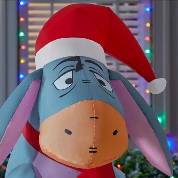 3.5 Ft Eeyore Donkey LED Airblown Inflatable Christmas Light Up Yard Gemmy NEW - Picture 2 of 6